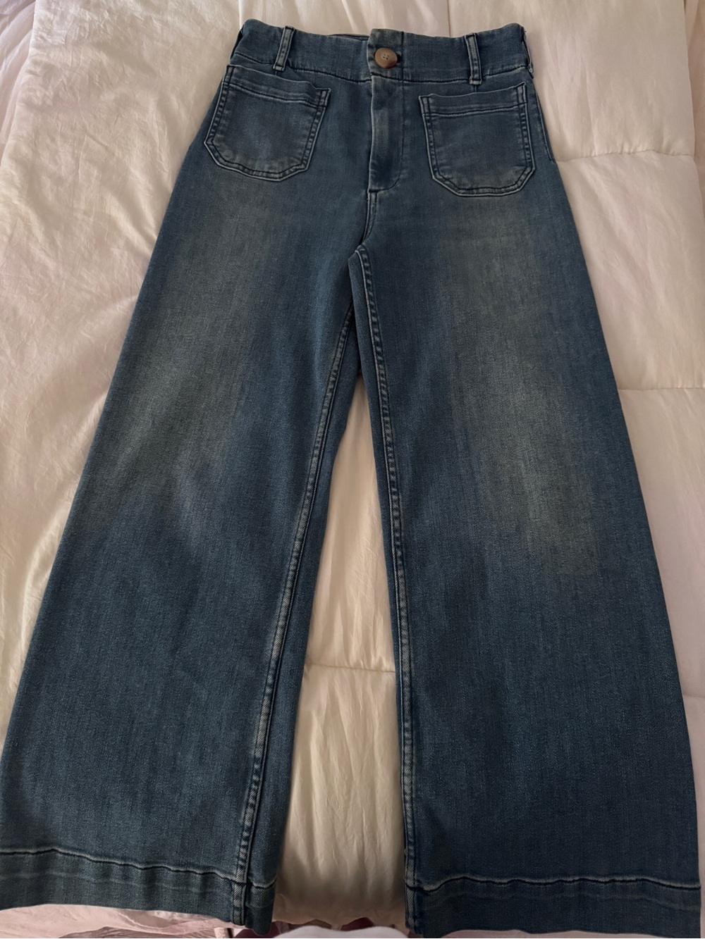Anthropologie Wide-Leg Jeans in Medium Blue Wash